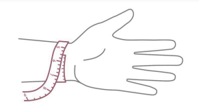 Measuring your wrist with tape